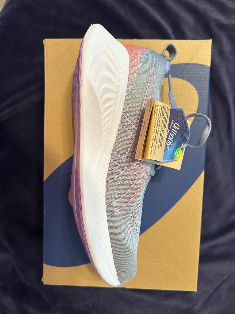 Asics Gray Sneakers with Pink and Purple Accents Wide